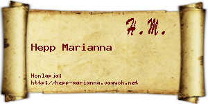 Hepp Marianna névjegykártya